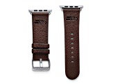 Gametime Seattle Seahawks Leather Band fits Apple Watch (42/44mm M/L Brown). Watch not included.