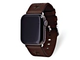 Gametime Dallas Cowboys Leather Band fits Apple Watch (42/44mm M/L Brown). Watch not included.
