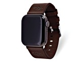 Gametime Denver Broncos Leather Band fits Apple Watch (42/44mm M/L Brown). Watch not included.