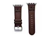 Gametime Green Bay Packers Leather Band fits Apple Watch (42/44mm M/L Brown). Watch not included.