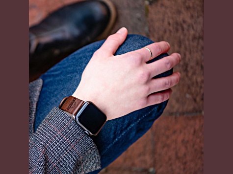 Gametime Los Angeles Chargers Leather Band fits Apple Watch (42/44mm M/L Brown). Watch not included.