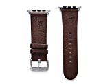 Gametime Minnesota Vikings Leather Band fits Apple Watch (42/44mm M/L Brown). Watch not included.