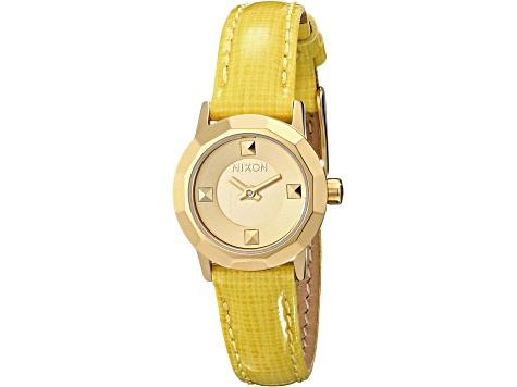 Nixon Women's Mini B Yellow Leather Strap Watch