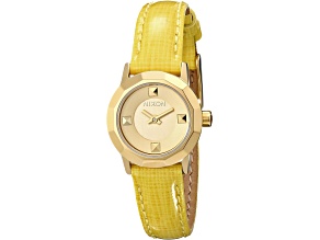 Nixon Women's Mini B Yellow Leather Strap Watch