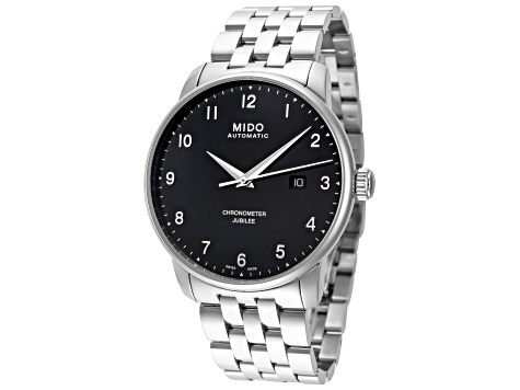 Mido Men's Baroncelli Jubilee 42mm Automatic Black Dial Stainless Steel Watch