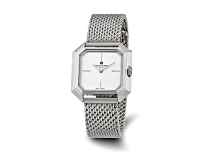 Ladies Charles Hubert Stainless Mesh Silver-tone Dial Quartz Watch