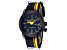 Glycine Men's Airman Worldtimer 42mm Quartz Black and Yellow Nylon Strap Watch