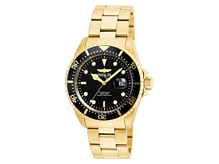 Invicta Men's Pro Diver 43mm Black Dial Stainless Steel Bracelet Quartz Watch