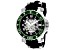 Seapro Men's Seaway Black Dial, Green Bezel, Black Rubber Strap Watch