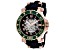 Seapro Men's Seaway Black Dial with Rose Accents, Green Bezel, Black Rubber Strap Watch