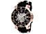 Seapro Men's Seaway Black Dial and Bezel with Rose Accents, Black Rubber Strap Watch