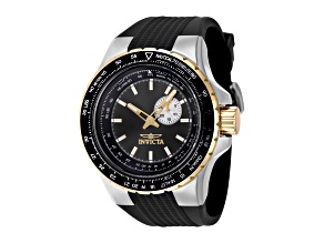 Invicta Aviator 50mm Gunmetal Dial Silicone Band Quartz Watch