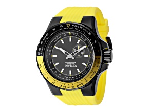 Invicta Aviator 50mm Gunmetal Dial Silicone Band Quartz Watch