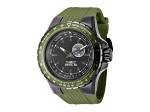 Invicta Aviator 50mm Black Dial Silicone Band Quartz Watch