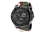 Invicta Aviator 50mm Black Dial Silicone Band Quartz Watch