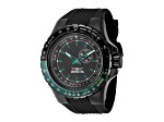 Invicta Aviator 50mm Black Dial Silicone Band Quartz Watch