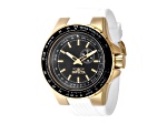 Invicta Aviator 50mm Black Dial Silicone Band Quartz Watch
