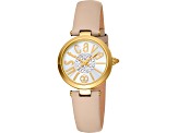 Just Cavalli Women's Modena White Dial, Beige Leather Strap Watch