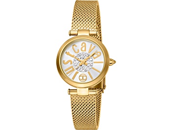 Picture of Just Cavalli Women's Modena White Dial, Yellow Stainless Steel Watch