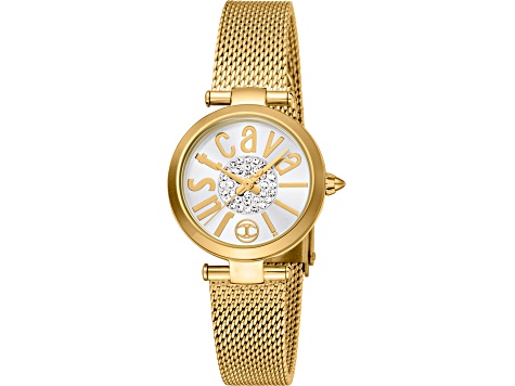 Just Cavalli Women's Modena White Dial, Yellow Stainless Steel Watch