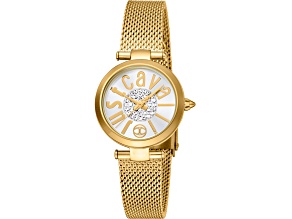 Just Cavalli Women's Modena White Dial, Yellow Stainless Steel Watch