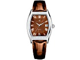 Christian Van Sant Women's Gemma Brown Dial, Brown Leather Strap Watch