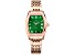 Christian Van Sant Women's Gemma Green Dial, Rose Stainless Steel Watch