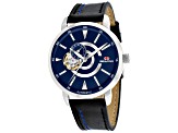 Seapro Men's Elliptic Blue Dial, Black Leather Strap Watch