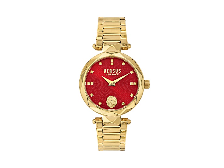 腕時計その他 Versace V-Tribute Diamond Watch With Red Guilloche Dial Versace VECO03022 Palazzo 39mm 5ATM Ladies watch cheap