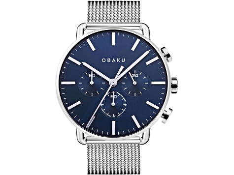 Obaku Men's Classic Blue Dial Stainless Steel Watch