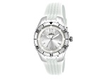 Invicta Angel 38mm Silver Tone Dial White Silicone Quartz Watch