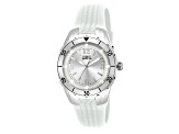 Invicta Angel 38mm Silver Tone Dial White Silicone Quartz Watch