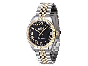 Invicta Specialty 36mm Black Dial Stainless Steel Band Quartz Watch