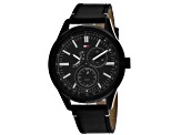 Tommy Hilfiger Men's Austin Black Leather Strap Watch