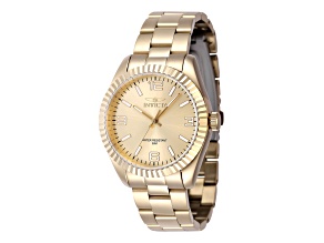 Invicta Specialty 36mm Gold Dial Stainless Steel Band Quartz Watch
