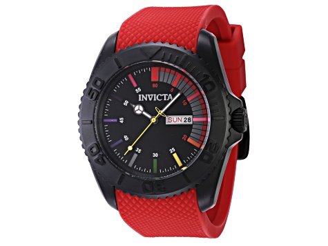 Invicta Pro Diver 44mm Red Silicone Quartz Watch