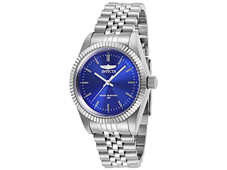 Invicta Specialty 36mm Blue Dial Stainless Steel Quartz Watch