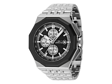 Invicta Akula 48mm Black Dial Stainless Steel Bracelet Quartz Watch