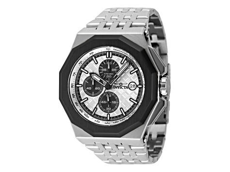 Invicta Akula 48mm White Dial Black Bezel Stainless Steel Bracelet Quartz Watch
