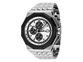 Invicta Akula 48mm White Dial Black Bezel Stainless Steel Bracelet Quartz Watch