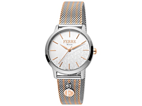 Ferre Milano Women's Fashion 32mm Quartz Gray Dial Stainless Steel Watch
