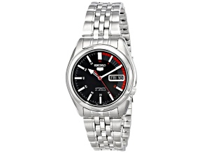 Seiko Men's Series 5 Automatic Black Dial Stainless Steel Watch