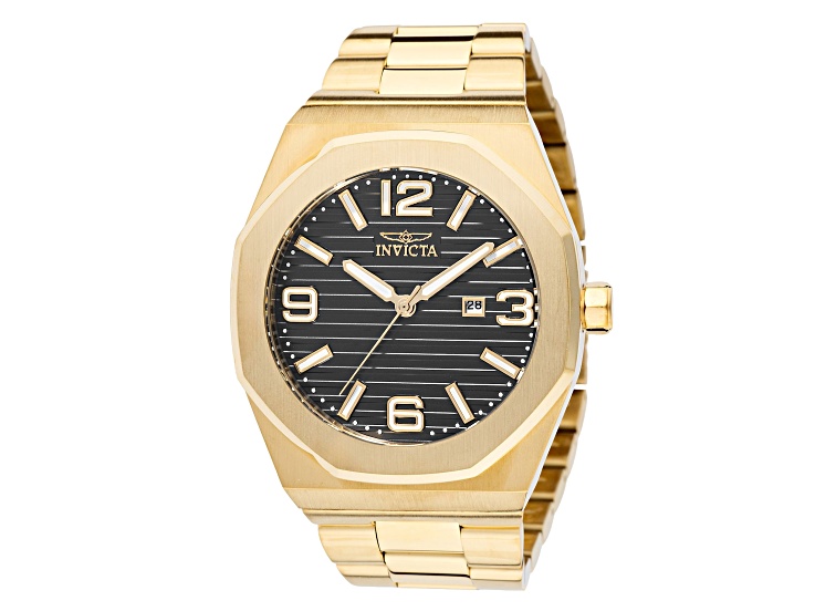 Invicta Huracan 48mm Black Dial Stainless Steel Band Quartz Watch