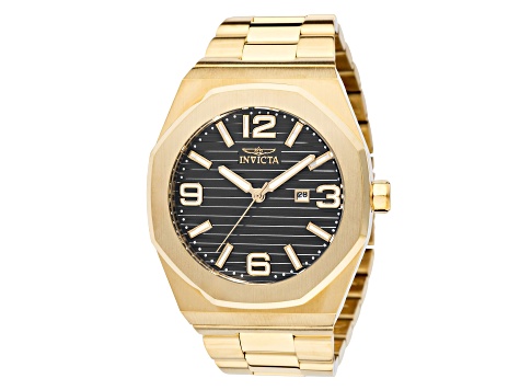 Invicta Huracan 48mm Black Dial Stainless Steel Band Quartz Watch