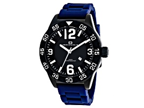 Oceanaut Men's Aqua One Black Dial, Blue Silicone Watch