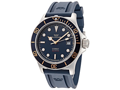 Glycine Men's Combat Sub Sport 42 Bronze 42mm Automatic Navy Rubber Strap Watch