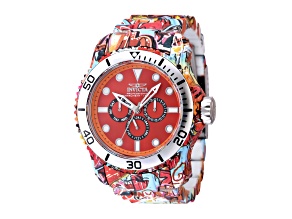 Invicta Pro Diver 48.8mm Red Dial Multi-color Stainless Steel Chronograph Quartz Watch
