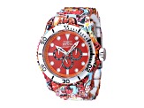 Invicta Pro Diver 48.8mm Red Dial Multi-color Stainless Steel Chronograph Quartz Watch