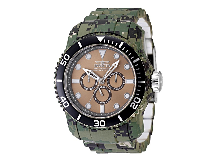 Invicta Pro Diver 48.8mm Khaki Dial Multi-color Stainless Steel