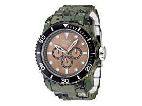 Invicta Pro Diver 48.8mm Khaki Dial Multi-color Stainless Steel Chronograph Quartz Watch